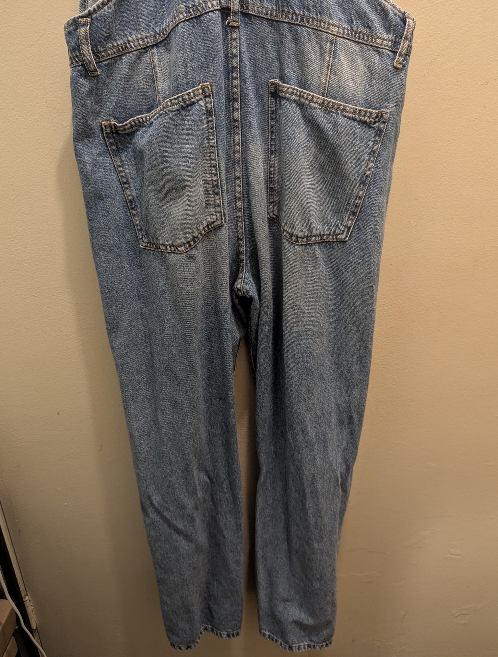 Free People We The Free Ziggy Distressed Ripped Knees Denim Overalls- M - Picture 14 of 16